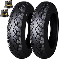 14x3.0 Bike Tire with Tube Set of 2, 14x3.00 8PR Nylon Inner Tube Type, Block Tread, Max Load 352LBS