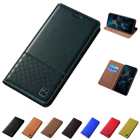 Magnetic Case For Hisense Touch Lite A9 A7 CC A5 Pro A5C Genuine Leather 2 Visa Card Slots Holder Bo