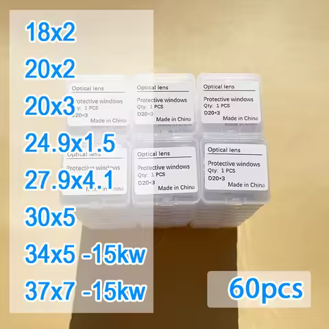 60Pcs/Lot Laser Protective Lens Laser Welding Machine Protective Windows 37x7 30x5 24.9x1.5 18x2 20x