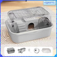 [MEGIDEALMY] Hamster Cage Transparent Luxury Hamster Habitat Guinea Pigs Rats Hedgehog