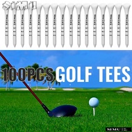 SIMULR 100pcs White Striped Golf Tee, Wooden Digital Scale Golf Wood Tees, Golf Training Aids 69/83m