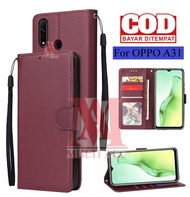 OPPO A31 Leather Flip Cover Wallet Case Kulit - Casing Dompet Case Wallet Leather Flip Case OPPO A31