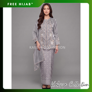 Set Kebaya Kurung Organza SAKILA Sulam Bunga Premium dan Selendang Organza / Baju Tunik Organza / Ba