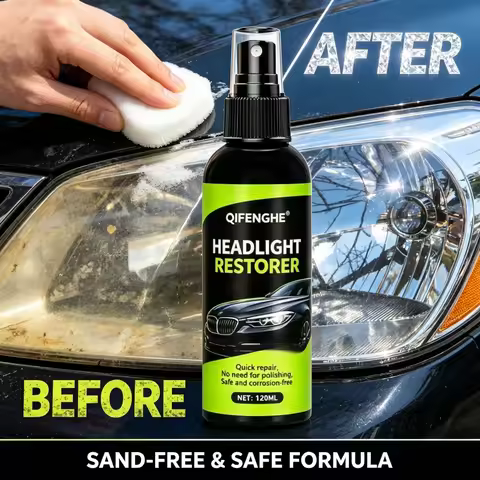 QIFENGHE 120ML Headlight Restorer Spray, Quick Repair No Polishing, Car Headlight Cleaner & Restorer