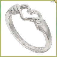 💍 Silver Alloy Couple Hug Ring for Women Love Promise Ring Fashion Jewelry for Decoration