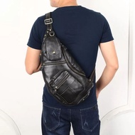 Genuine leather men's backpack - Genuine leather men's Waist bag