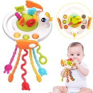 Baby Toys Educational Montessori Toys Busy Board Textured Sensory Balls Pull String Toy Mums Gift Idea for Toddlers 1 2 3 Years Old Boys Girls