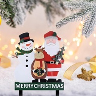 [lzdjlmy1zs] Xmas Yard Sign Yard Stake  Christmas Decoration Reindeer Santa Snowman Sign for Lawn Si