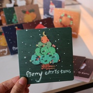 Ready Stock 6pcs/set Merry Christmas Greeting Card with Envelope and Stickers DIY Handwritten Festival Gift Christmas Blessing Thank You Card