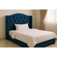 Katil Queen / Single Velvet Headboard Simple |Tufted Diamond | Katil Homestay | Divan Base Kukuh