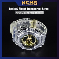 [NCMS] Bnb GA110 Bnb GD100 Tali Jam G Shock GA110 GD100 G Shock Strap Transparent Jam G Shock Lelaki Casio G Shock