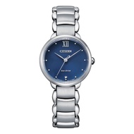 (AUTHORIZED SELLER) Citizen Eco-Drive Blue Dial Silver Stainless Steel Women Watch EM0920-86L