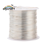 1Roll Round Copper Wire Copper Beading Wire for Jewelry Making Long-Lasting Plated Silver Color Plat