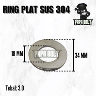 SS304 M18 PlateRing / 304 Stainless SteelWP 18mm Washer Plate/