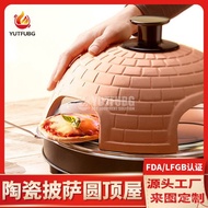 Tudung Kubah Ketuhar Pizza Seramik Aksesori Ketuhar Pizza Mini Tudung Ketuhar Pizza Tanah Liat Bulat