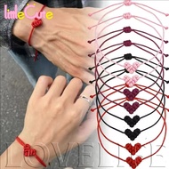 [FASHION] 1/2/4PCS - Adjustable Heart Rope Bracelet Simple Braided Wristband for Couples Women Men F