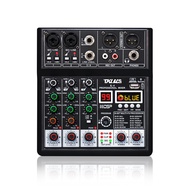 4 channels Audio Mixer with 99DSP Bluetooth USB 48V phantom power delay mixing console PC recording