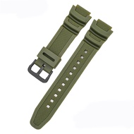 Rubber Watch Strap for Casio AQ-S810W/S800W AE-1000W SGW-400H/300H/500H W-735H Silicone Black Pin Buckle Wrist Band Bracelet