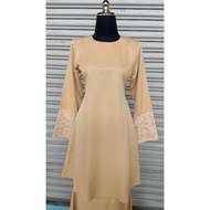 [Ready Stock] Baju Kurung Moden Riau Gold Nude Light Yellow Emas Langsat Berbatu Iron Diamond Dan La