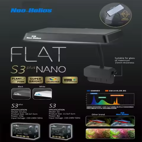 Neo-Helios S3 PLUS RGB Aquascape Color Enhancer Plant Light Fish Tank LED Full Spectrum Aquascape Li