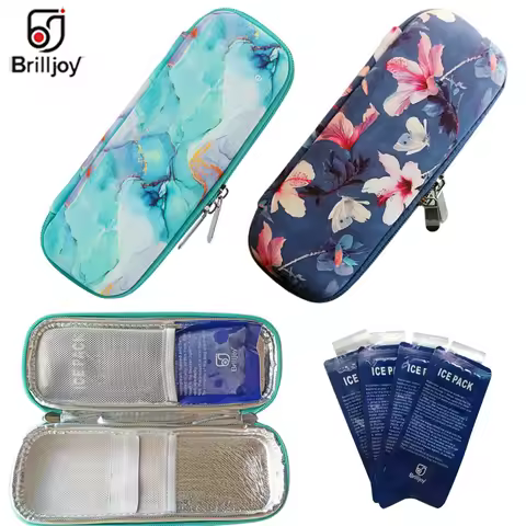 Brilljoy EVA Insulin Cooler Bag Portable Insulated Diabetic Insulin Medicine Travel Case Cooler Box