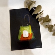 明信片 融蠟燈與貓