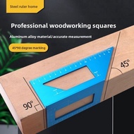 45 Degree Angle Cutter Aluminum Alloy Woodworking Angle Ruler 45 Degree 90 Degree Ruler Multi-functi