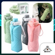 iDECO™ 600ml Mini Folding Water Bottle Portable PP Safety Silicone Outdoor Sports Travel Matte Water
