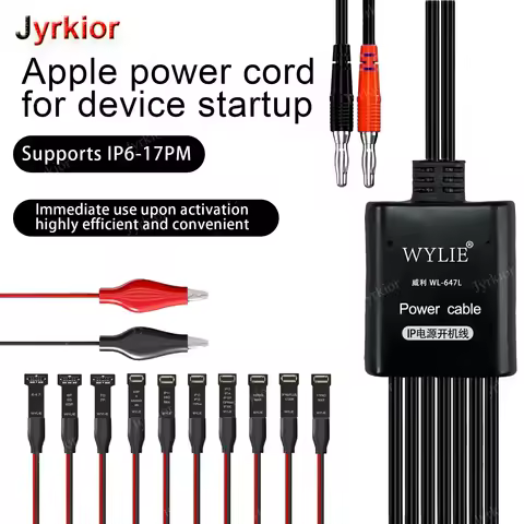 WYLIE WL-647L DC Power Supply Line Original Factory Diagnostic Power Cable For iPhone 6~17 Pro Max M