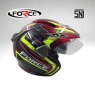 Helm SNI Half Face Double Visor FORCE Cassanova Warna Warni Aesthetic
