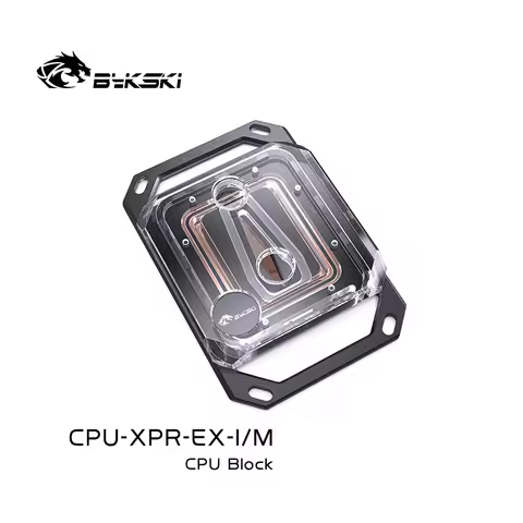Bykski Acrylic CPU Water Block for INTEL LGA1700/1800/115X/ AMD Ryzen 9 AM5 AM4 0.08mm Microchannel 