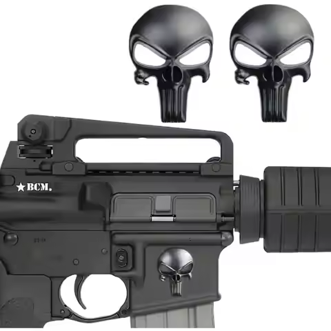 Tactical Skull 3D Solid Metal Sticker - Fit Motorcycle Car Airsoft Gun AR15 M4 M16 1911 Glock G17 G1