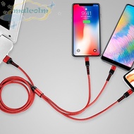 MALCOLM Charging Cable Phone Accessories 3 in1 Powerbank Charger Data Cable Micro USB Type C Data Cord