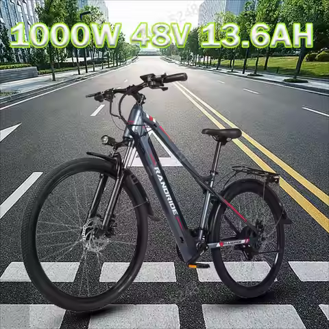 Electric bicycle RANDRIDE Y90 1000W 48V 13.6AH 27.5Inch Removable Electric Bike Lithium Battery City