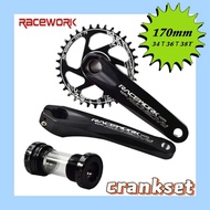 Racework Gxp Crankset 170Mm 34T\36T\38TAluminum Alloy Hollowtech MTB Crankset Crank set for bicycle