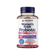 Wholesome Wellness Dr Formulated Womens/Adults Raw Probiotic 100 Billion CFUs with Prebiotics Digest