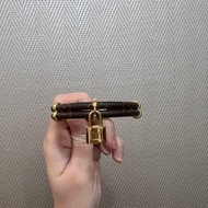 LV 原花金色鎖頭雙圈手環M6640