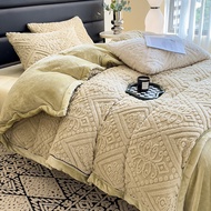 【Super low price】Fluffy Bedding Set Autumn Winter Warm Faux Fur Bedding Set for Twin Double Queen Ki