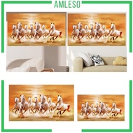 [Amleso] Seven Horses Picture 7 Running Horses Painting Wall  Furnishing Ornament Print Picture Pain