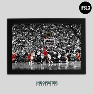 NBA Michael Jordan Last Shot Chicago Bulls vs Utah Jazz Final 1998 Basketball Sport Poster Wall Deco