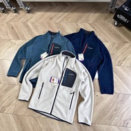 B3SO Mo--bell Stand Collar Polar Fleece Jacket Ivory White Unisex Fleece Jacket
