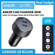 Anker Car Charger, 30W 2-Port Type-C PowerDrive III Duo USB-C Car Charger fast charging 40w 2-port e