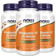 NOW Foods Probiotic-10 25 Billion, 100 Count (Pack of 3)