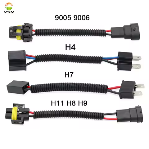 1pcs H7 H4 H11 H8 H9 9005 9006 car headlight Bulb Holder Extension Auto Wire fog light Adapter Socke