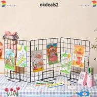 DEALSHOP Display Rack, Grid Frame with Base Storage Rack, Creative Grid Metal Desktop Stand For Grid
