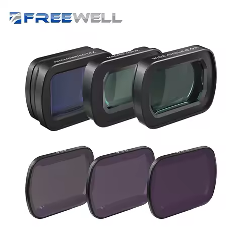 Freewell 2-in-1 Macro 40mm & Wide Angle 0.9x Len and Anamorphic 1.1x Len Filter Kit for DJI Osmo Poc