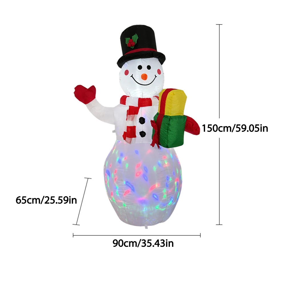 cod 8FT Inflatable Christmas Climbing Santa Claus with Reindeer & Snowman Built-in LED for Outdoor B