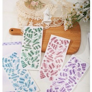 Set of 8 cute colorful glitter ND4 stickers
