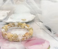 漸層 黃金鋰雲母 老黃玉18k 雙圈手鏈 雙鍊