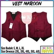 VEST MAROON SEKOLAH PENGAWAS KGT SEKOLAH RENDAH & SEKOLAH MENENGAH JENAMA KGT